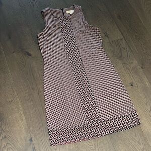 Michael Kors patterned sheath dress. Black and purple shades. Size S.